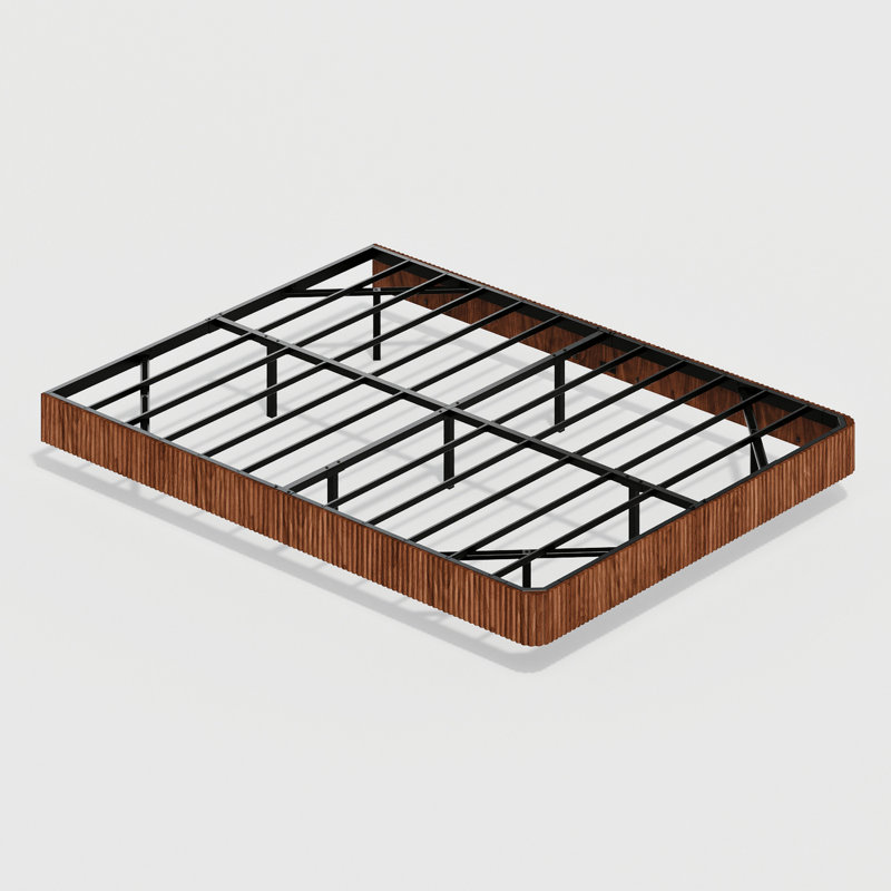 Floating Bed Frame For Queen Bed, Walnut - Colored, Led Lighting System, Wave Curve Wood Panel, Heavy Duty Metal Support, Invisible Design, Color Changing Lights, Stable Load Bearing Size With