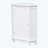 White Bathroom Cabinet Triangle Corner Storage Cabinet with Adjustable Shelf Modern Style MDF Board