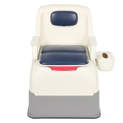 Chaise de chevet pour les personnes âgées - siège de toilette portatif robuste avec accoudoirs rembourrés, coussin en polyuréthane doux et couvercles isolant les odeurs (supporte 220 lb)