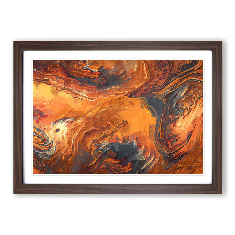 Breaking Down in Abstract - Picture Frame Painting Print, Walnut Framed, 27cm H x 36cm W x 2cm D