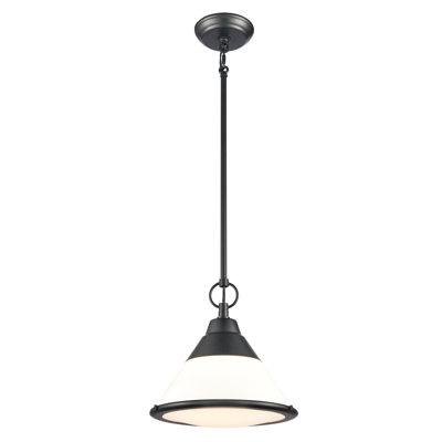 Luminaire suspendu 1 lumière de 12 po de large Sven - noir mat