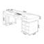 Bureau double caisson en pierre frittée avec tiroirs-910476817-910476812