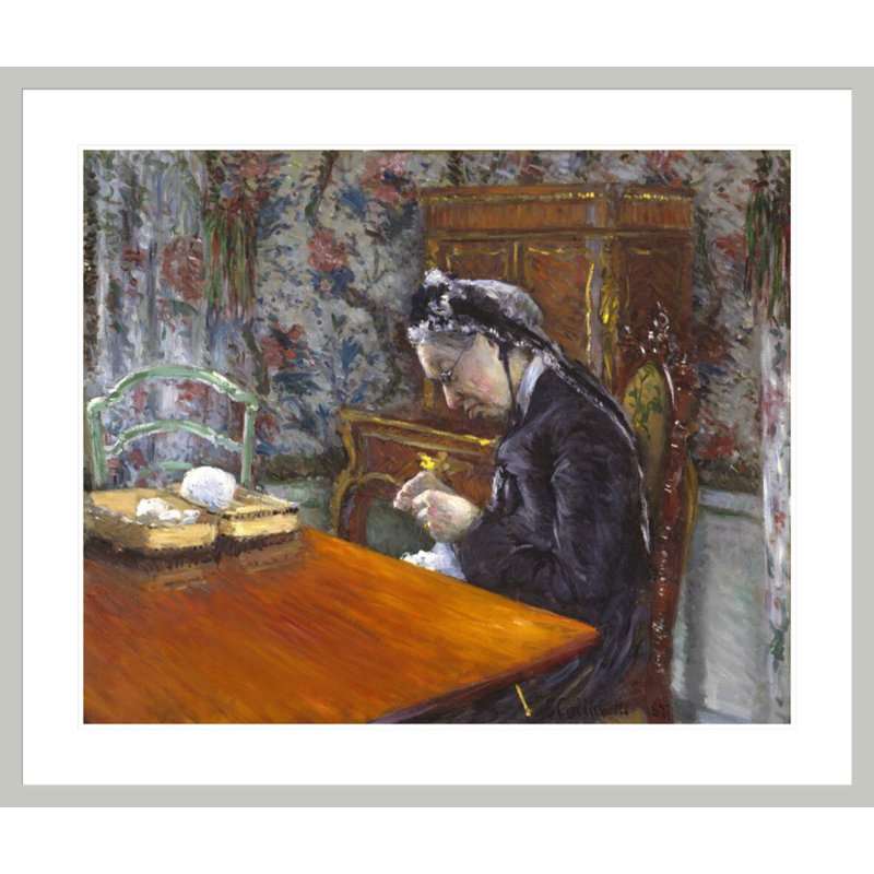 Mademoiselle Boissière à tricoter par Gustave Caillebotte, impression giclée encadrée, 33.5" H x 39.54" W