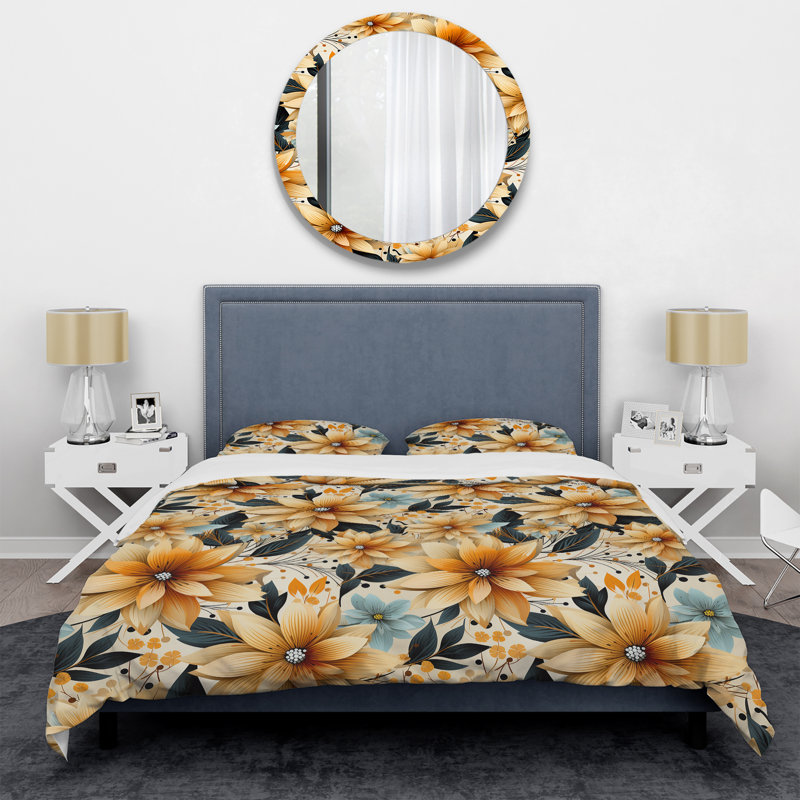 Ensemble de housse de couette Earthy Mandala, Housse de couette simple + 1 taie décorative stan