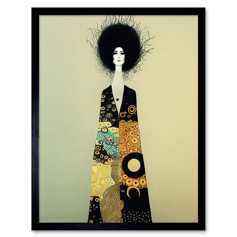 Portrait Of Beautiful Woman Klimt Dress - Single Picture Frame Print