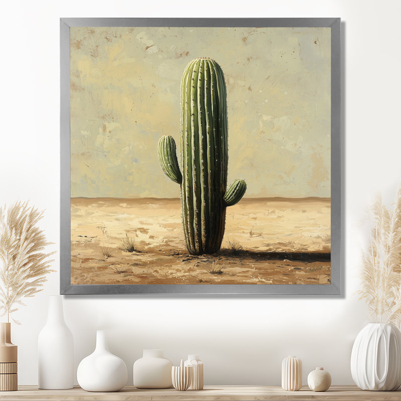 Maruice cactus dans le désert IV - cactus, art mural, H 36 po x l 36 po, Reproduction encadrée d'une seule photo