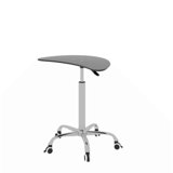 Adjustable Height Tempered Glass Table Desk Table With Lockable Wheels(Adjustable Range 24.2 "~32.7 ")