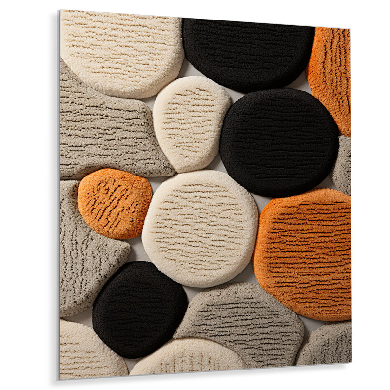 Carreaux de laine art déco art déco - Collages abstraits, art mural en métal, H 32 po x l 24 po x P 1 po