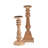 Hez 5Pc Turned Candle Holder Set, Classic Accent, Rustic Brown Wood