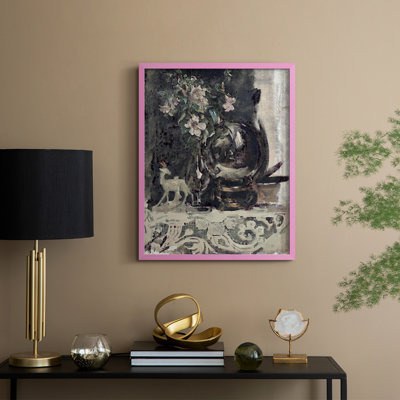 «Vintage Floral Print», reproduction encadrée en bois massif