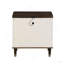 Table de chevet 2 tiroirs blanche et brune avec port USB