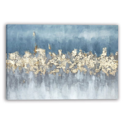 Golden Abstract Art - Wrapped Canvas Painting