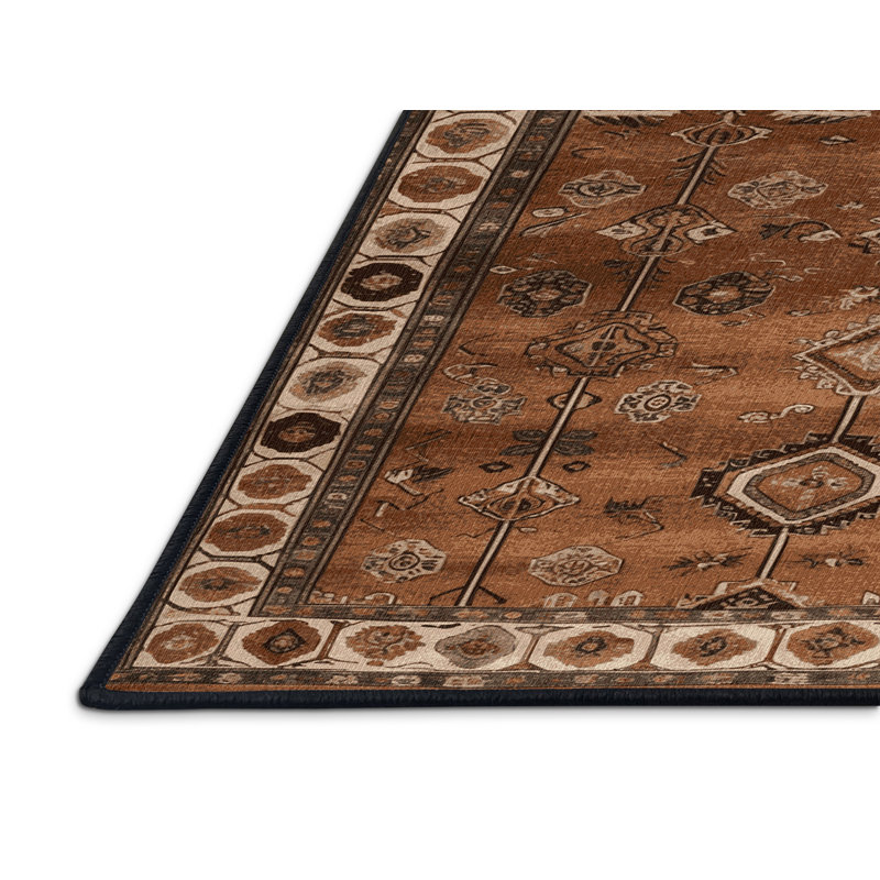 Tapis brun turc lavable à la machine, Rectangle 4 pi x 6 pi