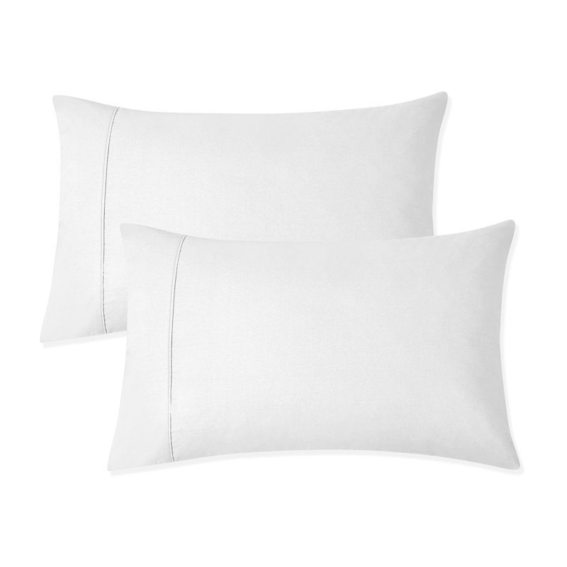 100% Cotton Ultra-Light Pillowcases, White, King
