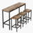 Long Dining Table Set With 3 Stools