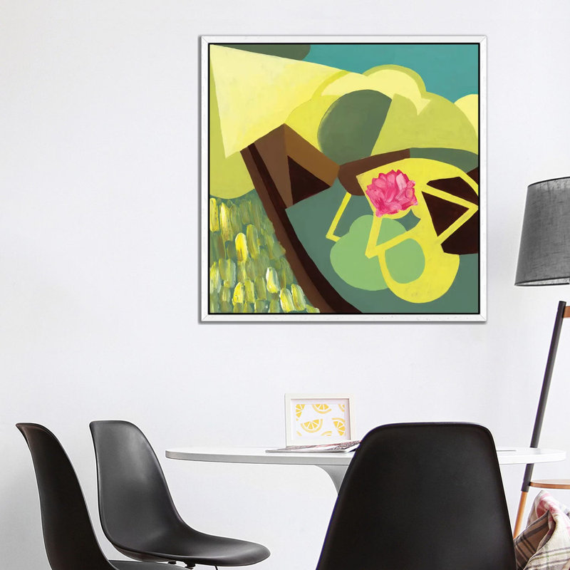 Geo Study IV by Pamela Staker - Painting on Canvas, White Framed, 93.98 cm H x 93.98 cm W