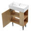 Meuble-lavabo en bois 21,6 po, armoire combinée, meuble de rangement pour salle de bain, lavabo simple en céramique, rangement sur le côté droit-6430137