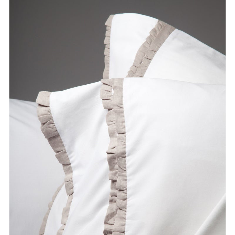 Delia Percale Pillow Case, King, Gray