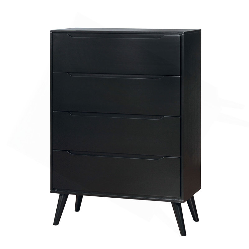 Commode et commode 1 pièce modernes de style Mid-Century, Noir