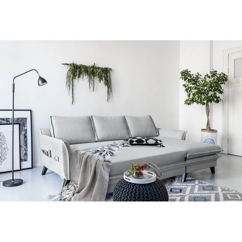 Charming Charlie Corner Sofa Chaise, Light Grey, Right Hand Facing