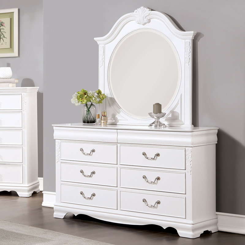 Commode 8 tiroirs avec miroir Mirsab