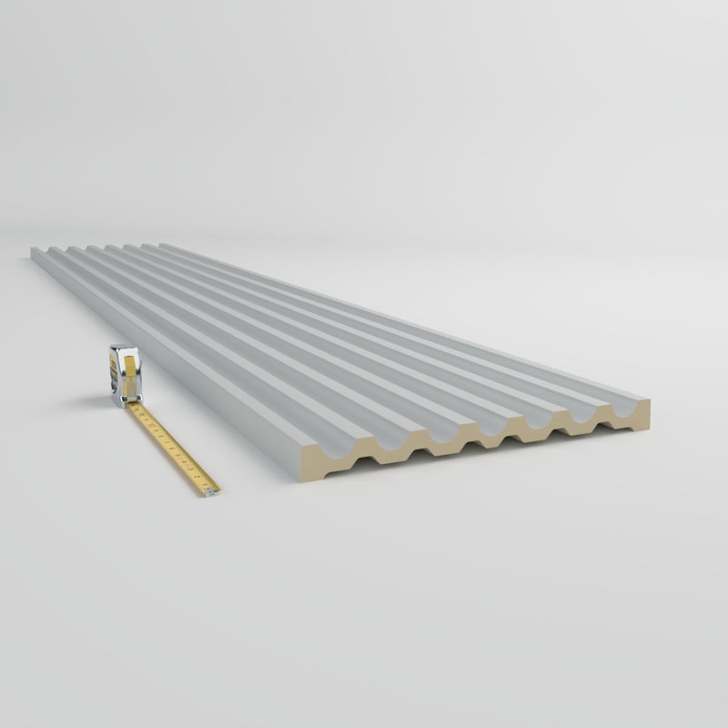 Gray Primed Polyurethane Geometric Reeded Casing Sample