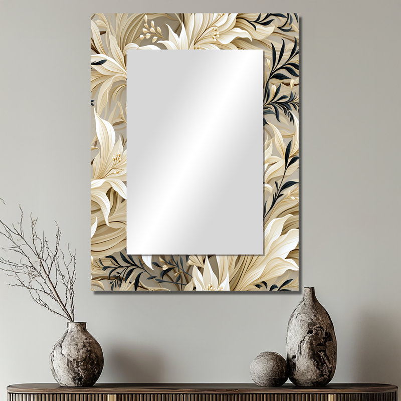 «Driftwood Zen Tropical» - miroir mural décoratif tropical, grand miroir tropical, impression d'art en métal, 32 po x 24 po