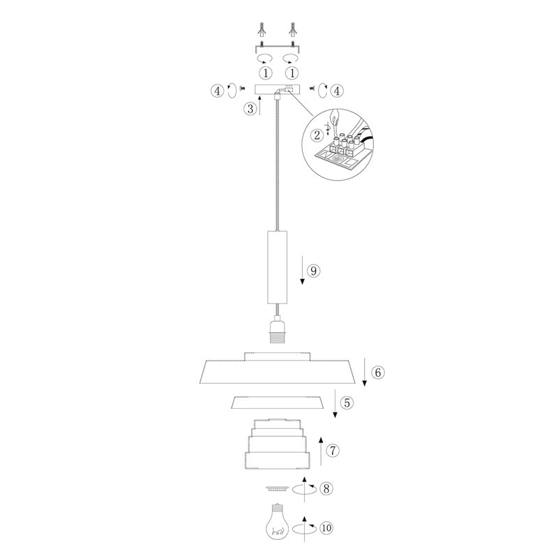 Layden 1 - Light Black Drum Pendant