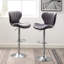 2 pièces, siège pivotant gris avec poignée, hauteur réglable, revêtement velouté, 2 tabourets de bar au design moderne, tissu doux, design ondulé élégant, repose-pieds stable-769861782