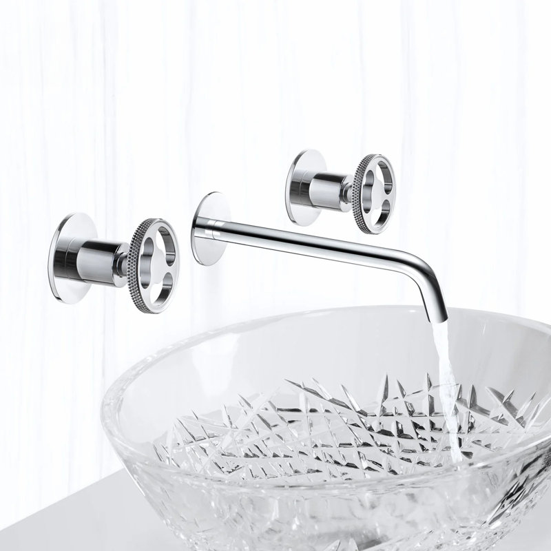 Robinet de salle de bain de luxe à 3 trous Country, Chrome poli
