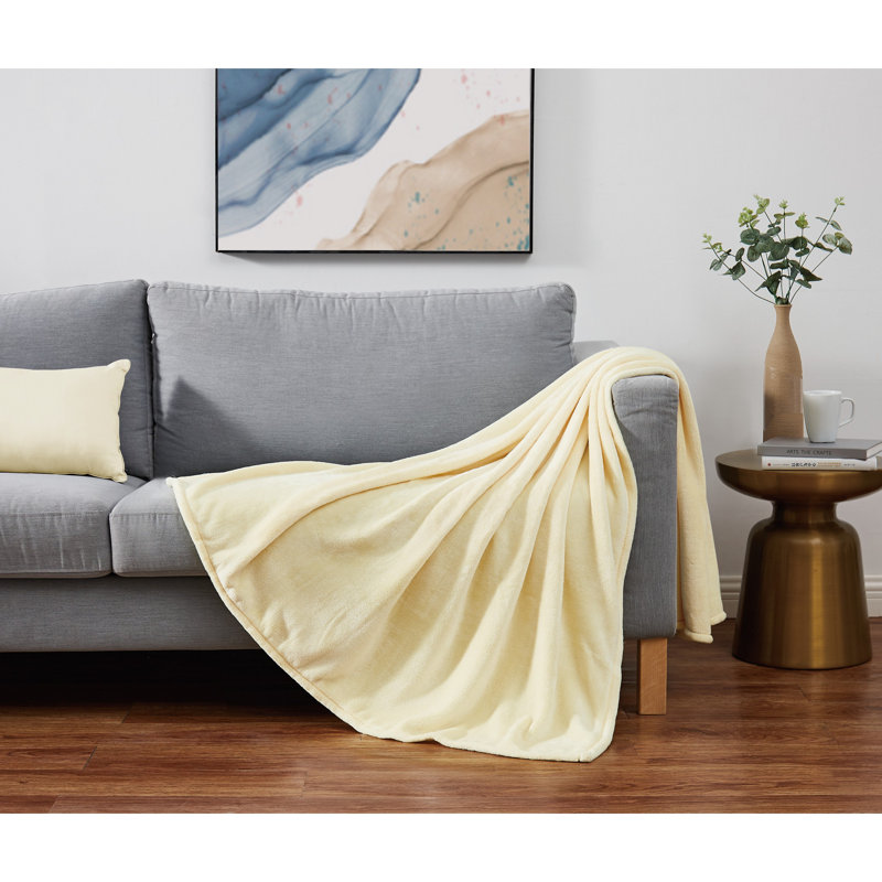 Balee Knitted Throw Blanket, 50" W x 60" L, Yellow