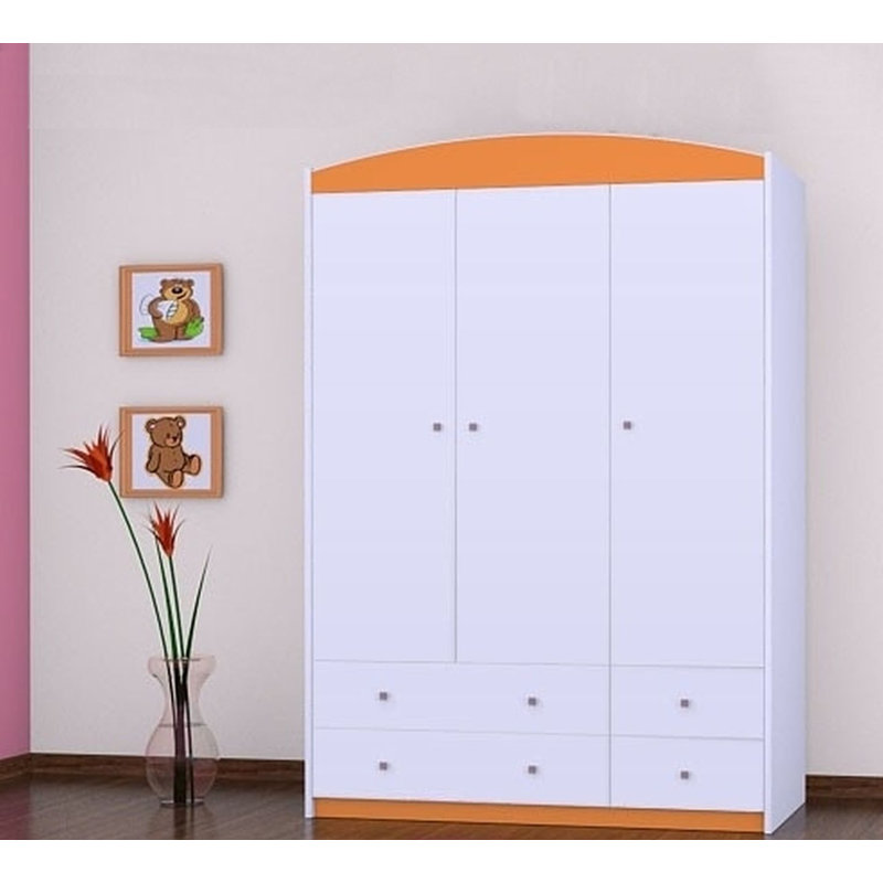 Worrell 3 Door Wardrobe, Orange