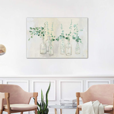 Summer Cuttings III Green Crop by Julia Purinton - Wrapped Canvas Painting