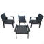 Ensemble de conversation d'extérieur avec repose-pieds et coussins 5 pièces Patio Furniture