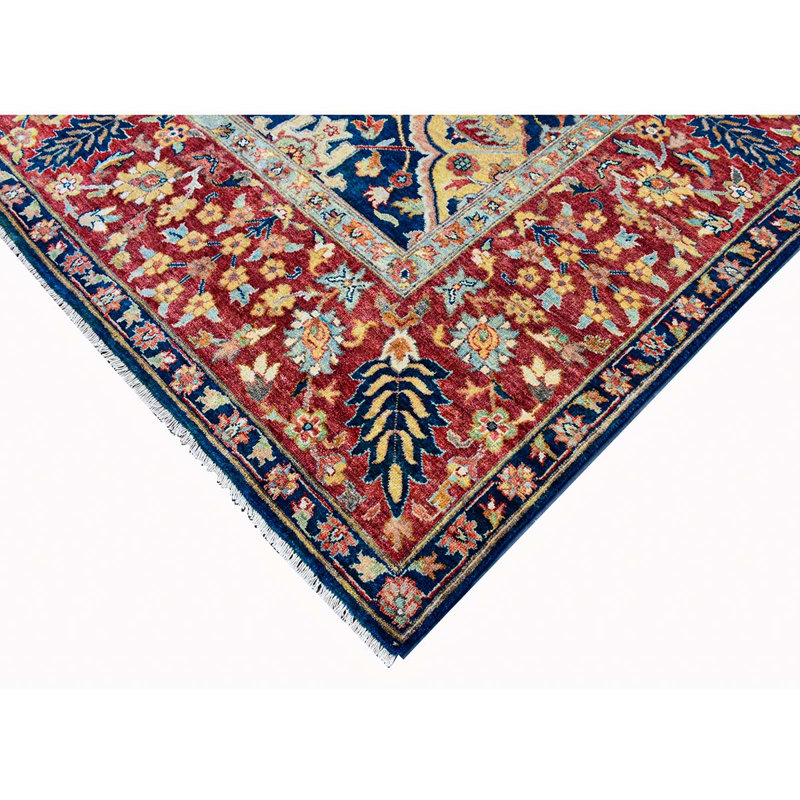 Bakshahesh Wool Oriental Area Rug in Navy/Rust, Rectangle 8' x 10'