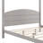 King Size Platform Canopy Bed for Bedroom, Solid Pine Cool Gray Frame With Headboard and Central Support Legs