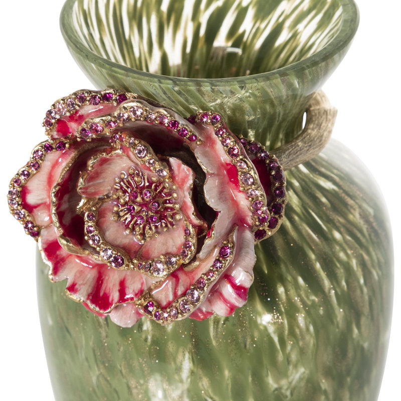 Green/Red 8.5" Ceramic Table Vase
