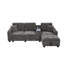 Canapé modulaire en L en chenille pour 4 personnes avec repose-pieds, console, USB et ports de charge Type-C-164613418