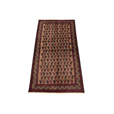 Tapis brun en laine unique 3 pi 2 po x 5 pi 9 po Farkhan