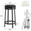 Ensemble de 4 tabourets de bar pivotants 24 po, siège en cuir PU, structure en métal, sans dossier, îlot de cuisine, noir-103658053-103658058