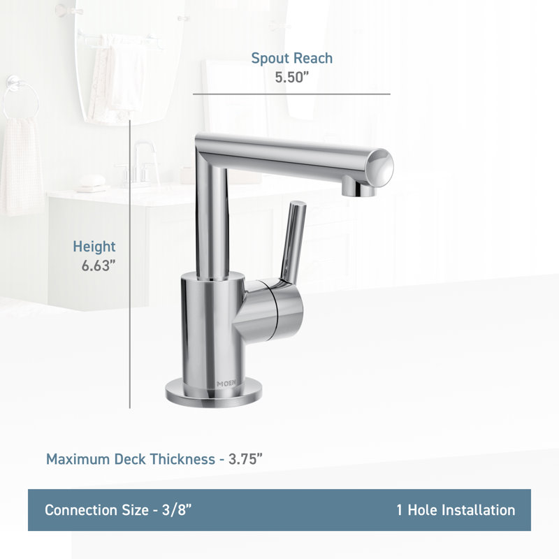 Arris Single Hole Bathroom Faucet with Drain Assembly, Chrome