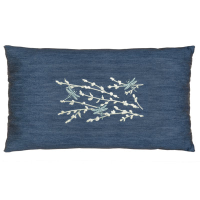 Linum Home Textiles Braelyn Denim Lumbar Pillow Cover 13" X 21"