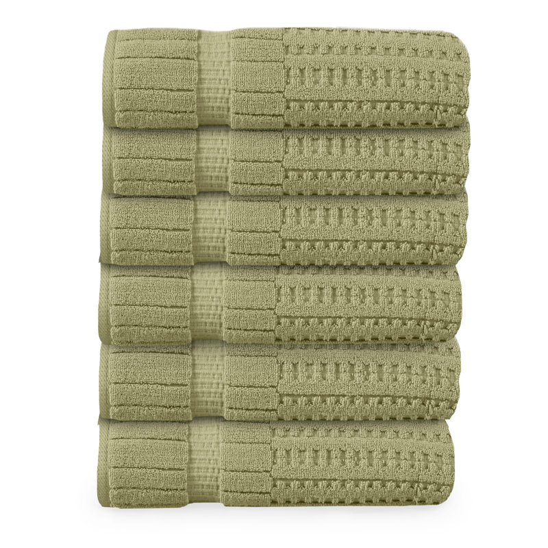 Ensemble de serviettes 6 pièces Willow - 100% coton peigné, qualité supérieure 630 g / m², vert, ultra doux et très absorbant (6 serviettes de bain)