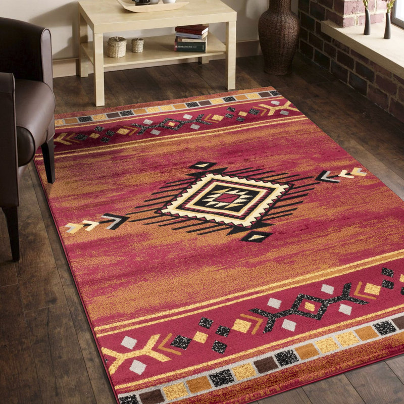 Tapis rouge à thème Tribe Gcyls4002 3 po X 7 po. Polypropylène et teinté - 5,25 po 7,25 po, Gcyls4002, teinté, ajoute du confort à la maison