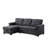 Dark Gray Linen Sectional With Reversible Sleeper, Storage Chaise, Medium Firmness Plump Stitching, 54" Deep