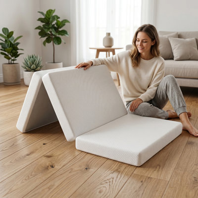 Tri-fold 3" Memory Foam Mattress,portable Folding Floor Mattress