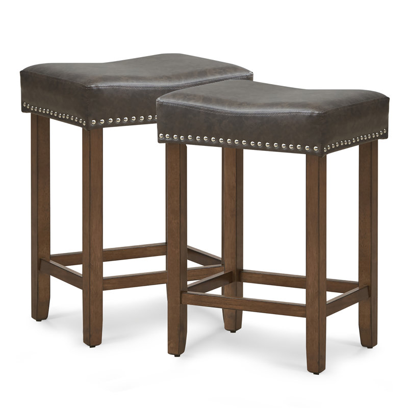 Tabouret Javeon, Gris, Tabouret de comptoir (siège d'une hauteur de 24 p