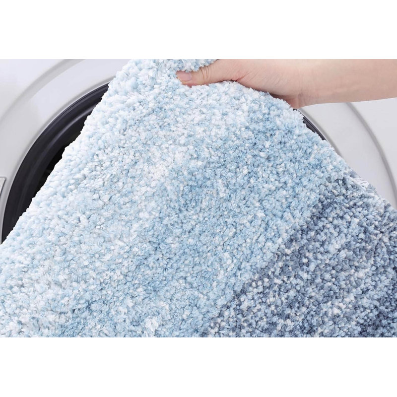 Microfiber Bath Mat, Non-Slipabsorbent Bathroom Mat, Blue, Single - 60cm L x 3cm W