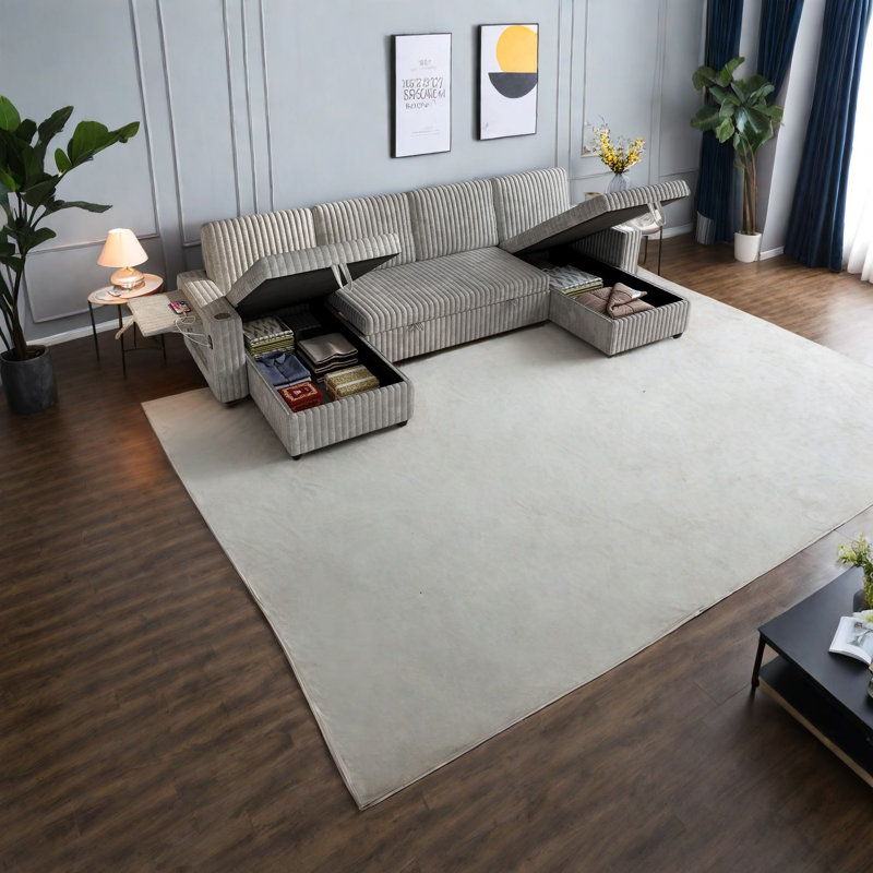 Canapé modulaire en velours côtelé avec rangement Comfy