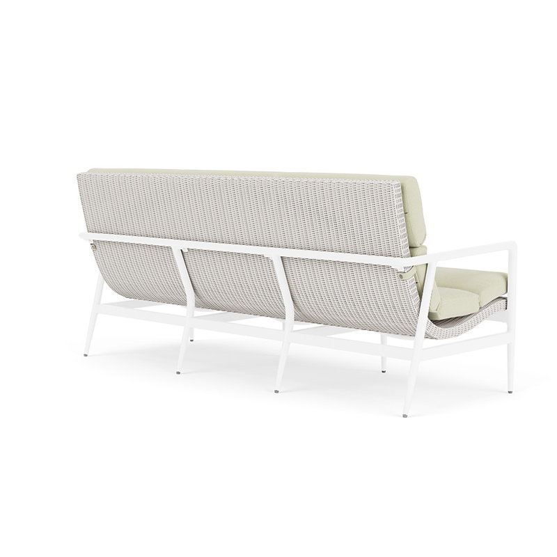 Cascade Outdoor 3 - Seat Patio Sofa, Bamboo Bay Meadow, White